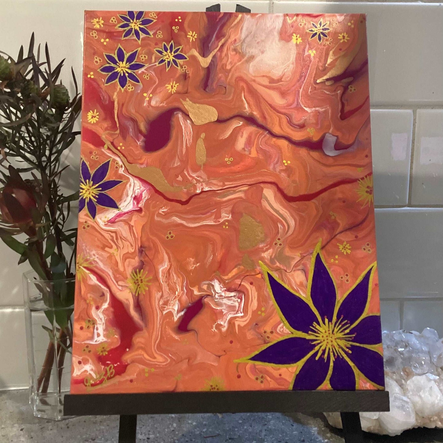 Passion Flower Painting with Easel