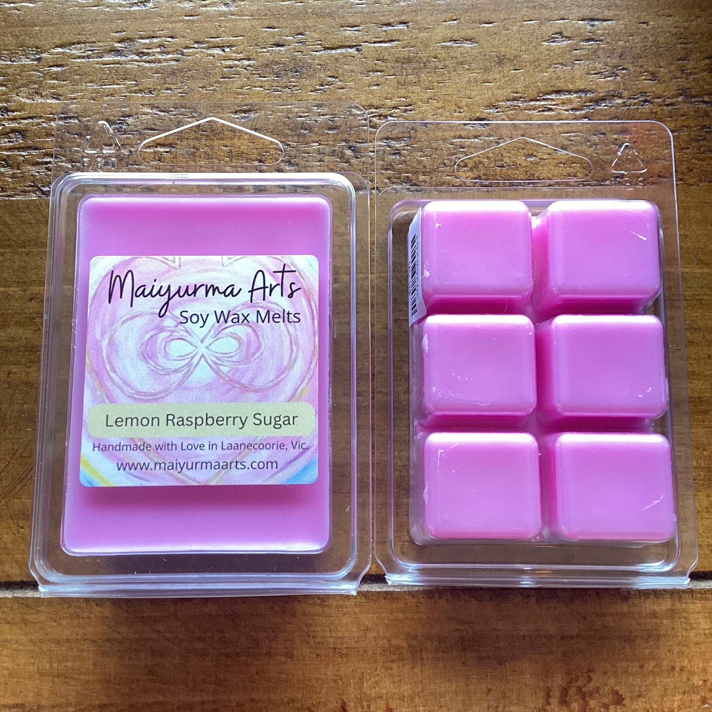 Lemon Raspberry Sugar Soy Wax Melts Clam Shell