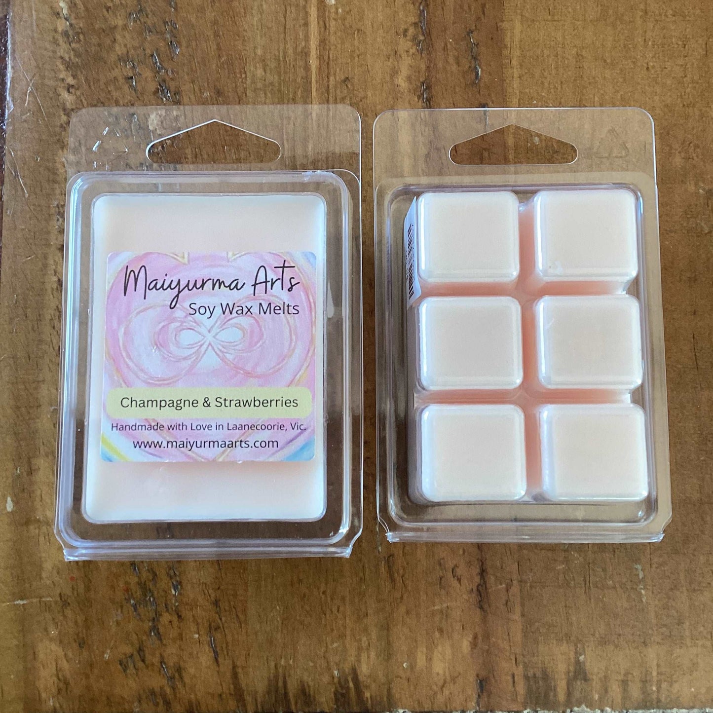 Champagne & Strawberries Soy Wax Melts Clam Shell