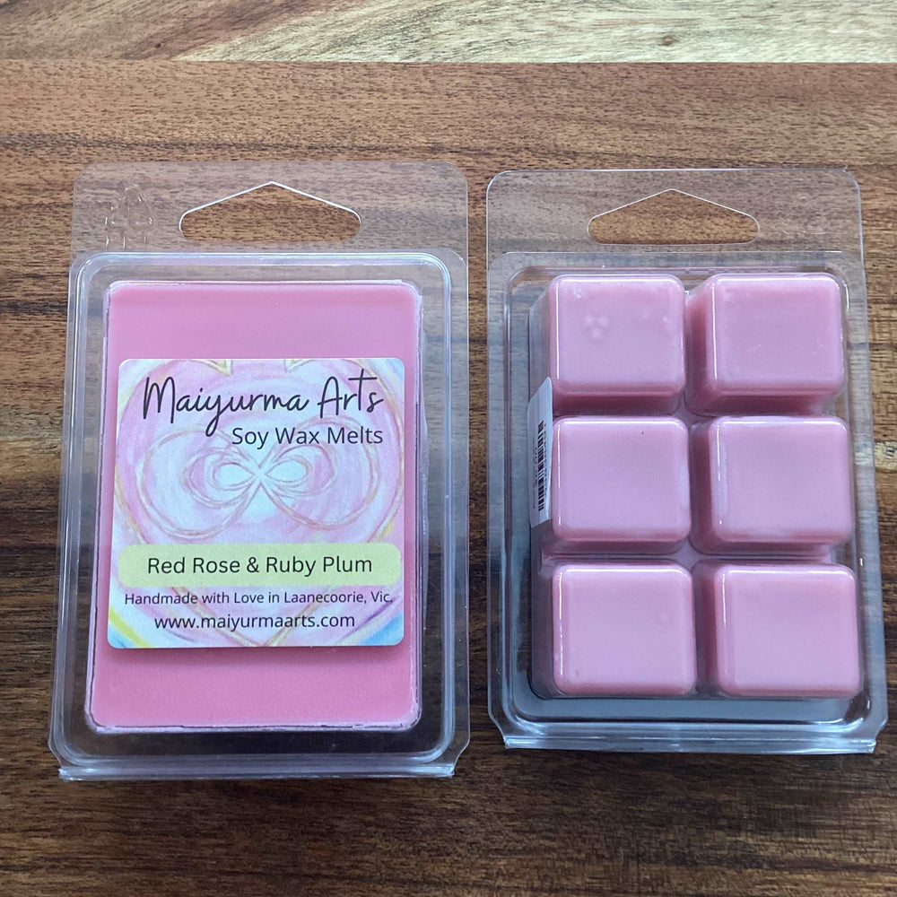 Red Rose & Ruby Plum Soy Wax Melts Clam Shell