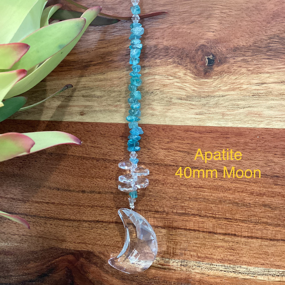 Apatite Cresent Moon Suncatcher