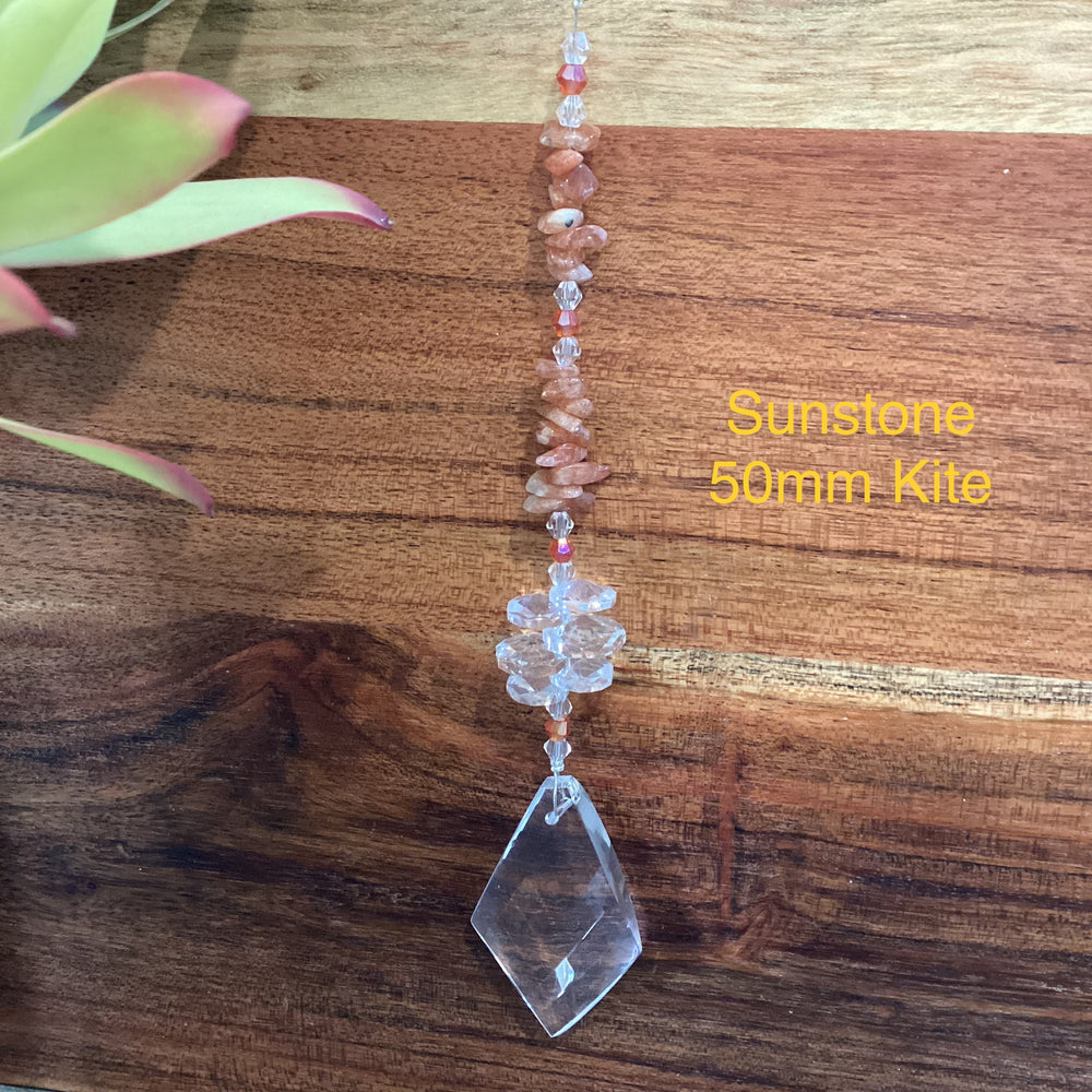 Sunstone Suncatcher with a Clear Crystal Kite